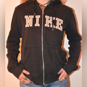 Nike Heather Black and Pink Sweatshirt